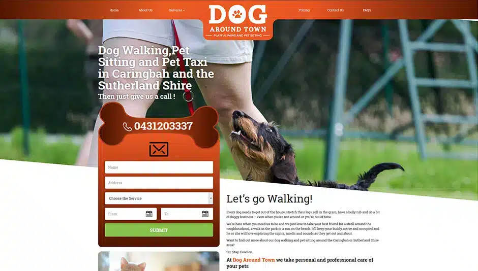 Dog Around Town Website Design