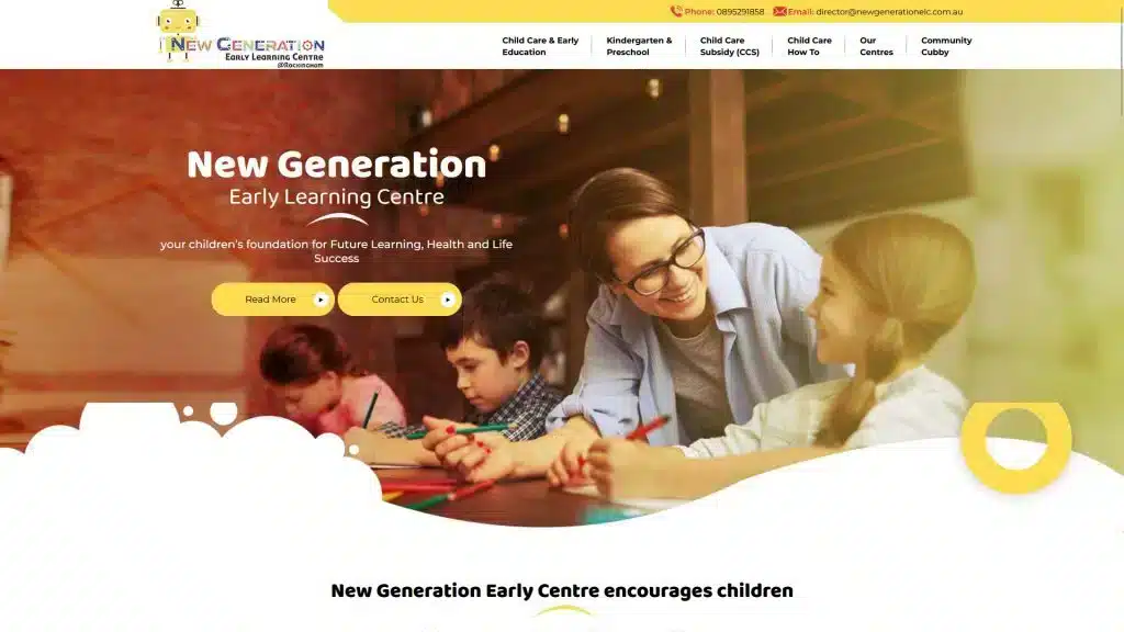 Early Learning Centre Website Design