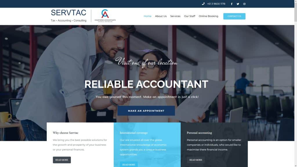 Servtac Account Website Design