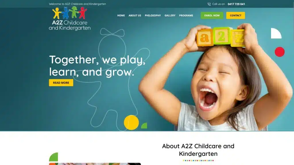 a2c Childcare Website Design