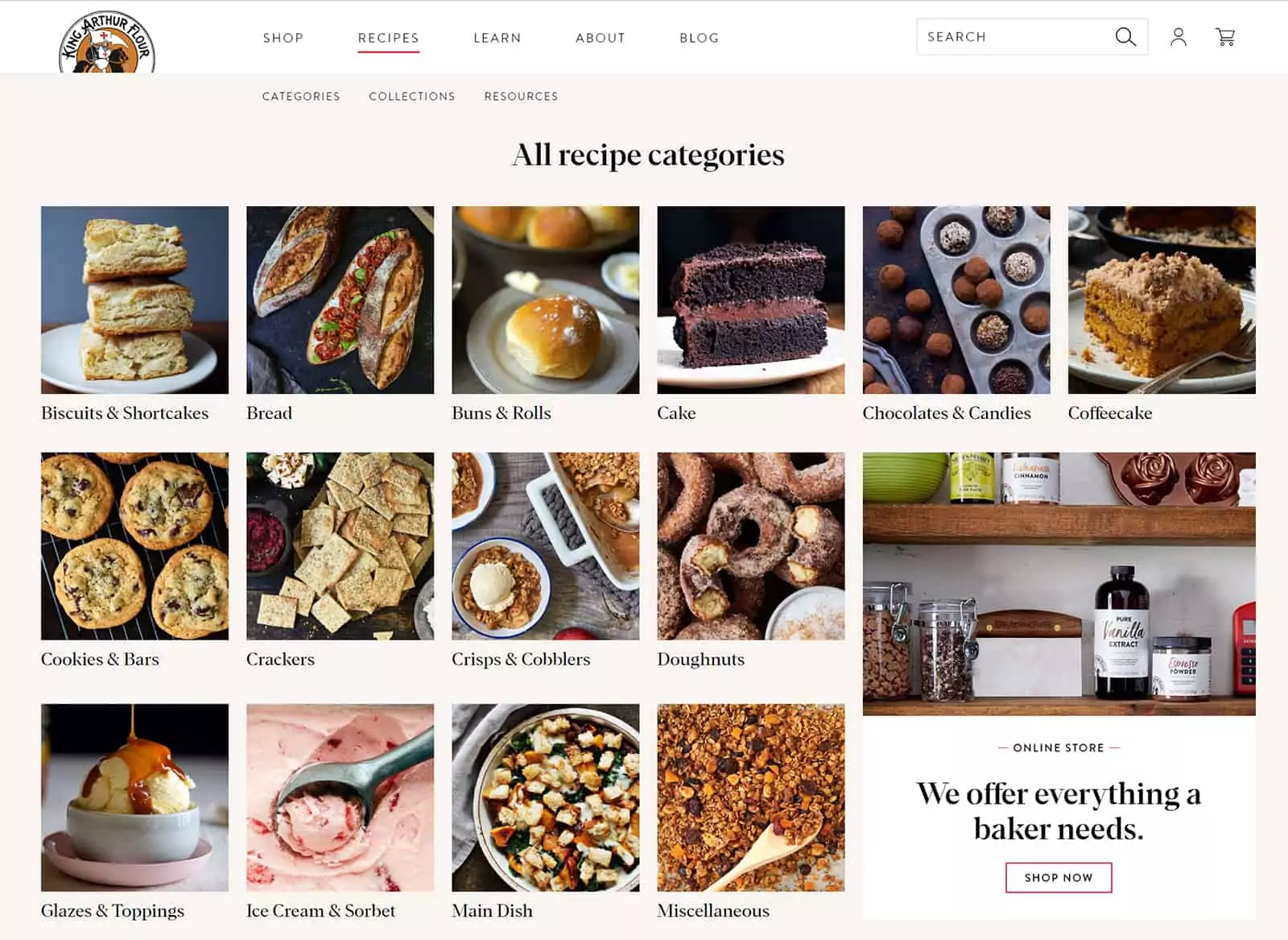 What should a food website have?