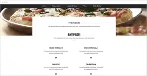 restaurant website look like