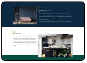 What should an interior design website include?
