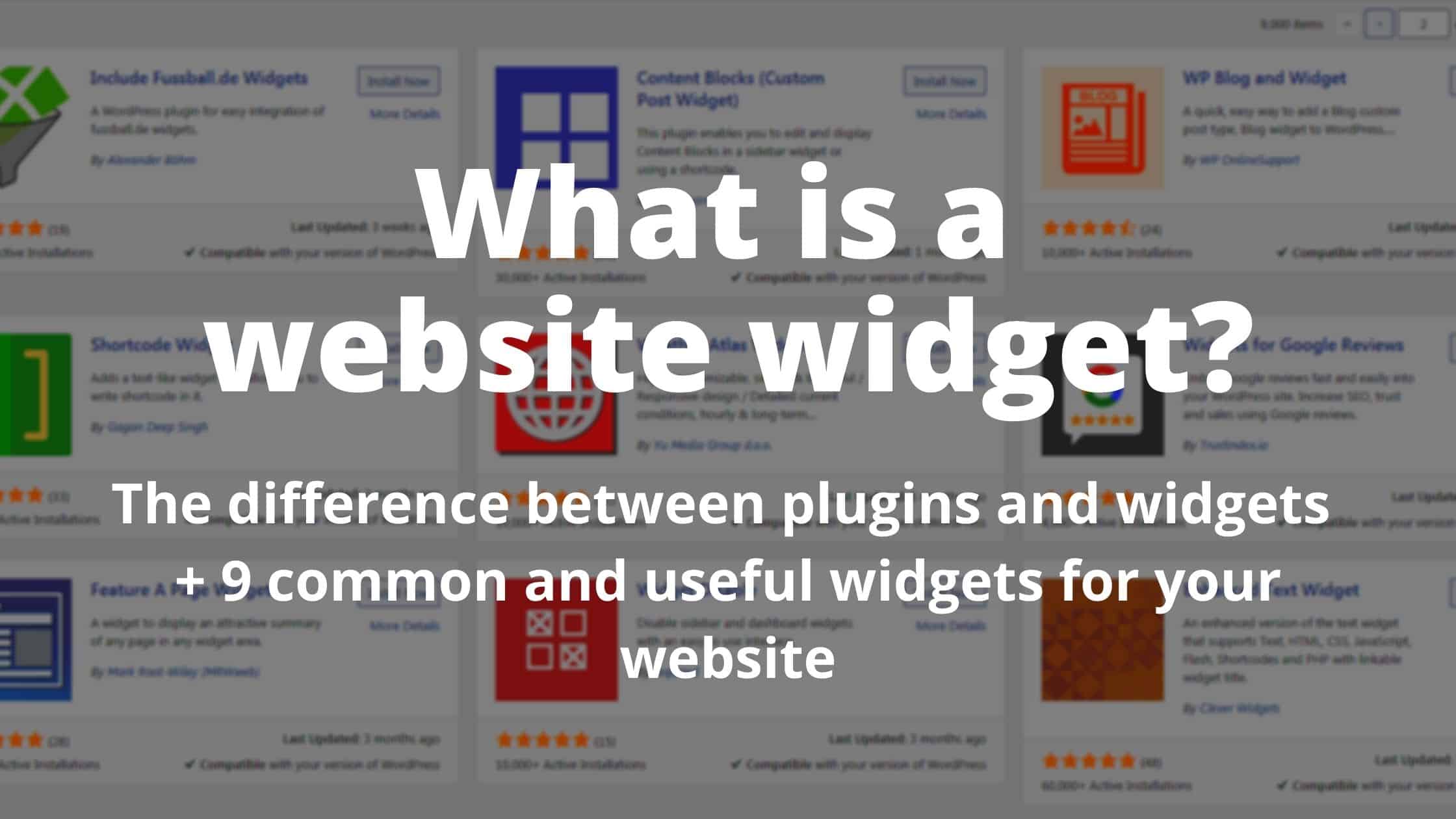 What is an example of a website widget?